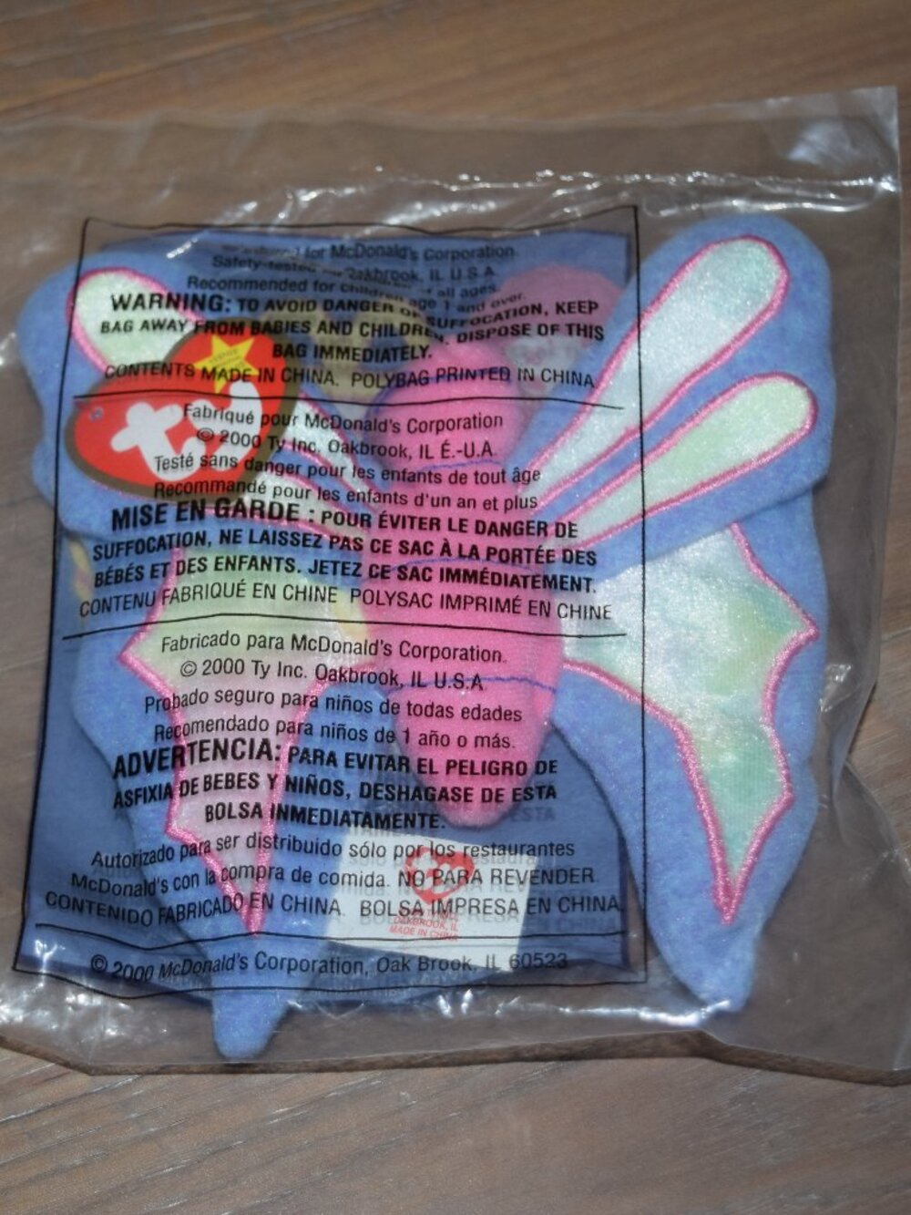 NEW Sealed 2000 McDonald’s TY Beanie Baby Happy Meal Toy Flitter the Butterfly